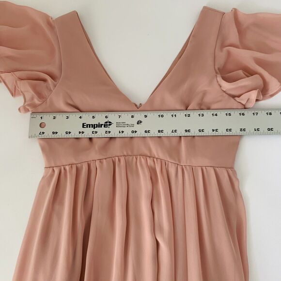NWT Birdy Grey Hannah Empire Dress Pink Dusty Rose Small Chiffon Bridesmaid Flow - Picture 11 of 15
